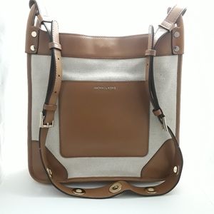 Michael Kors Canvas Leather Slim Crossover Bag
